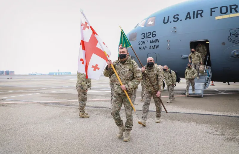 Georgian peacekeepers have returned from Afghanistan