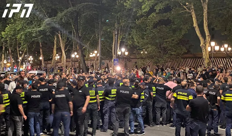 Anti-Pride protesters break through police cordon