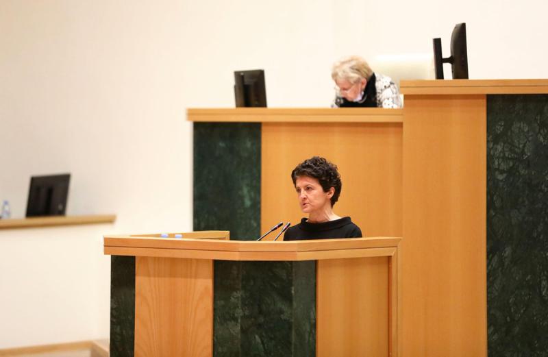 Tea Tsulukiani 对 Levan Ioseliani 说：那些不从事政治但是一个政治家家庭成员的人已经被禁止旅行，这不是你的职责吗？——你应该保护每个人，不要为我们的存在感到羞耻。