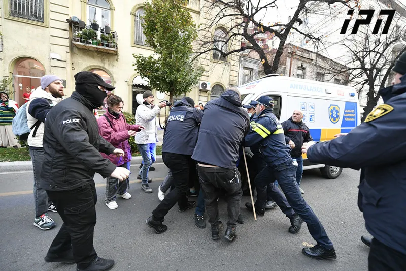 The police arrested 16 people during the rally on Chavchavadze and Melikishvili avenues