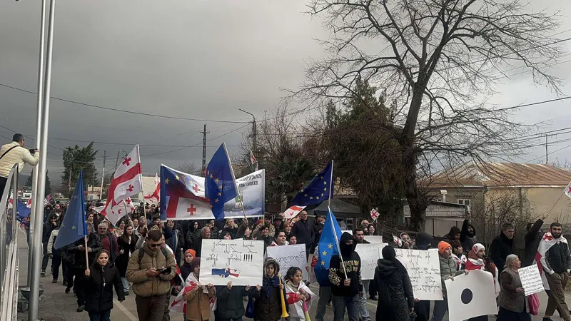 ლაგოდეხში საპროტესტო აქცია მიმდინარეობს