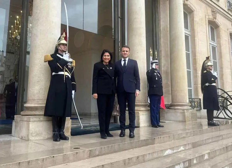 Salome Zurabishvili meets Emmanuel Macron
