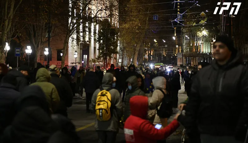 On the 15th day of the protest, citizens gather again on Rustaveli Avenue