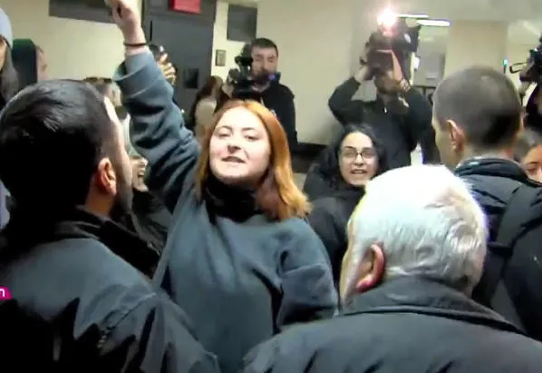 There was noise in the corridor of Tbilisi City Court, near the courtroom where the trial of the 8 individuals arrested during the protests resumed