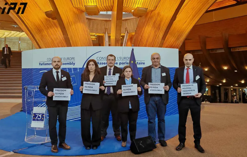 Representatives of non-governmental organizations expressed solidarity with Mzia Amaghlobeli at the Parliamentary Assembly of the Council of Europe in Strasbourg and demanded her release