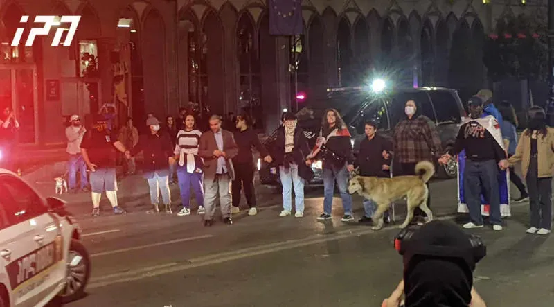 Some of the students spent the night in front of the Parliament building