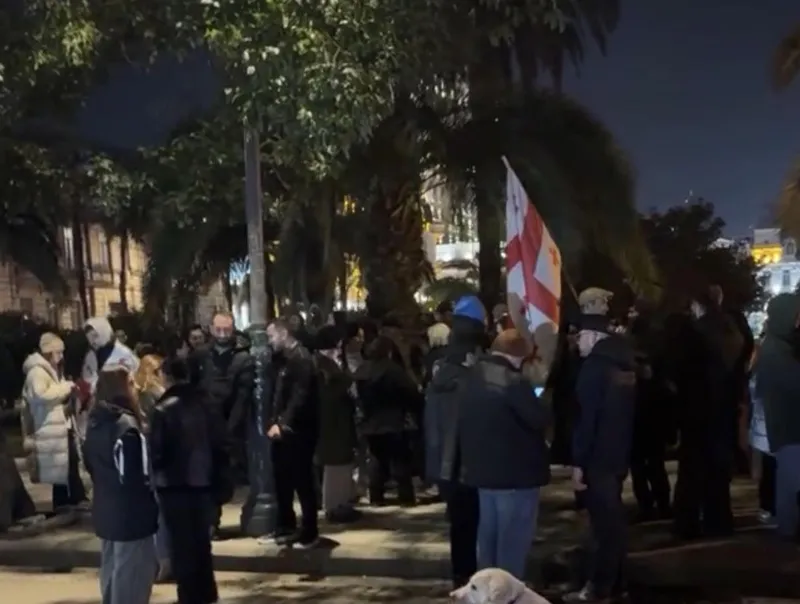 აჭარის მთავრობის სახლთან საპროტესტო აქცია მიმდინარეობს