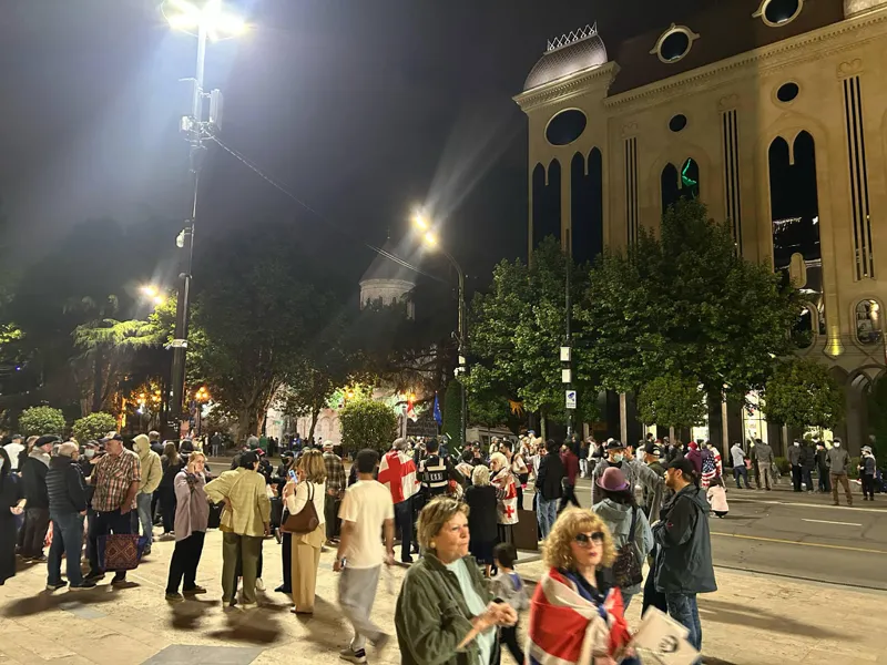 რუსთაველის გამზირზე საპროტესტო აქცია მიმდინარეობს