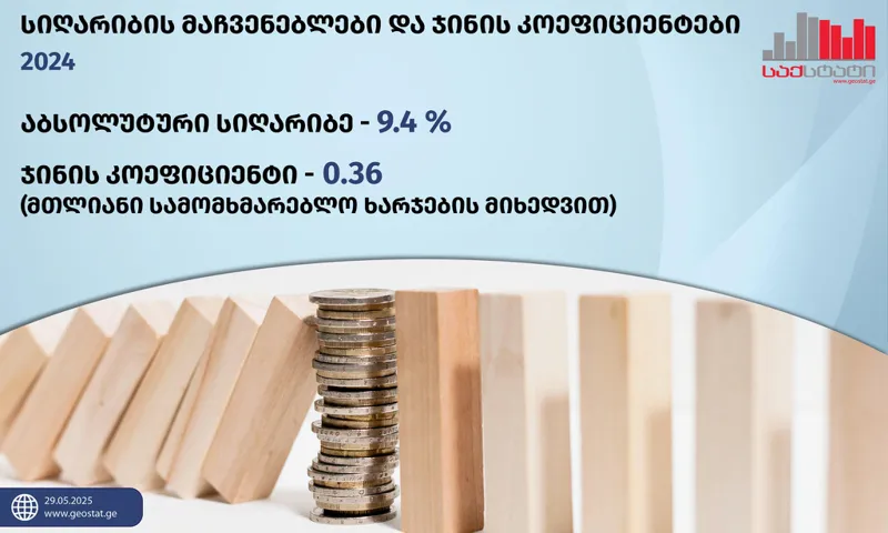 Geostat: In 2024, the share of the population under the absolute poverty line decreased by 2.4 percentage points compared to the previous year, amounting to 9.4 percent