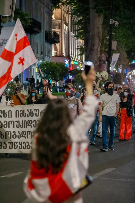 რუსთაველის გამზირზე საპროტესტო აქცია მიმდინარეობს