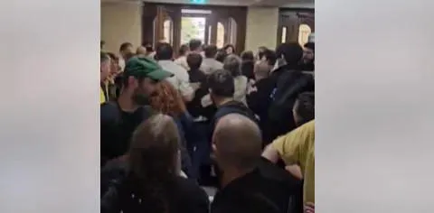 There was a confrontation between the court marshals and citizens at Tbilisi City Court