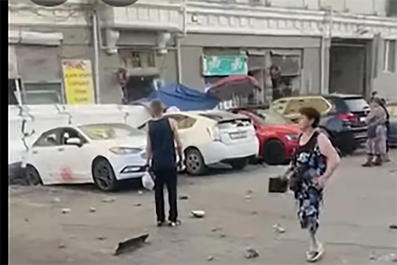 MIA: Firefighters immediately evacuated the area surrounding the collapsed building at the Station Square - the area is being cleared of debris and active search and rescue operations are underway