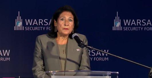 萨洛梅·祖拉比什维利：我有点不同意泽伦斯基总统的说法，他说格鲁吉亚已经输给了俄罗斯——我们还没有输，我们还在战斗，我们还在街头，我在街头。