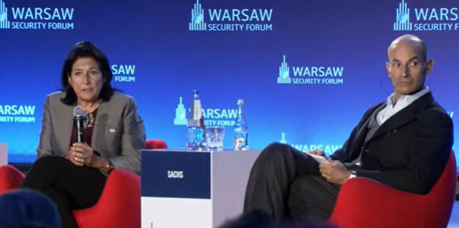 萨洛梅·祖拉比什维利在华沙安全论坛上：今天，人们担心最后的反对派渠道将被沉默——反虚假信息的斗争是针对共同敌人的共同斗争。