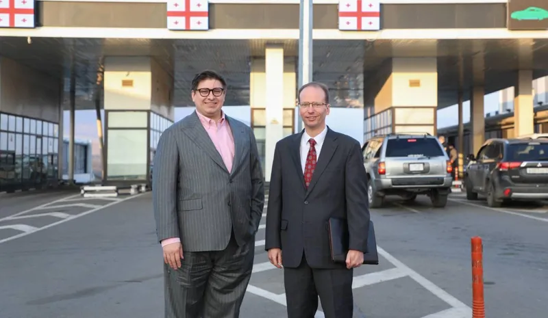 State Department representative Jonathan Askonas arrives in Georgia