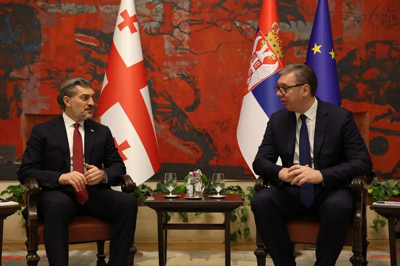 Mikheil Kavelashvili meets with President of Serbia Aleksandar Vučić