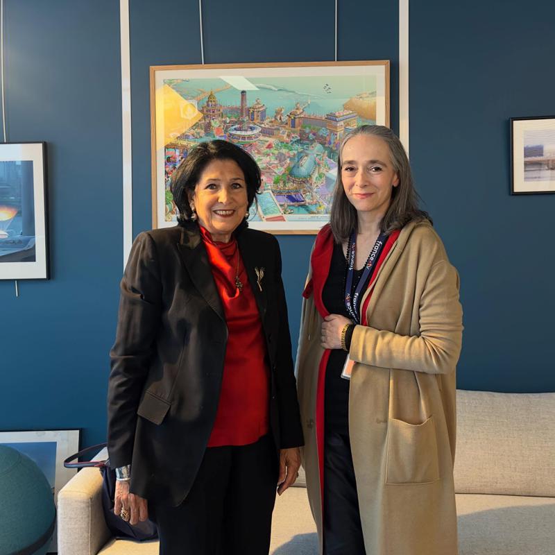 Salome Zurabishvili - 在巴黎，与 EBU 总裁的一次会议上，我们讨论了格鲁吉亚公共广播公司的严重情况。