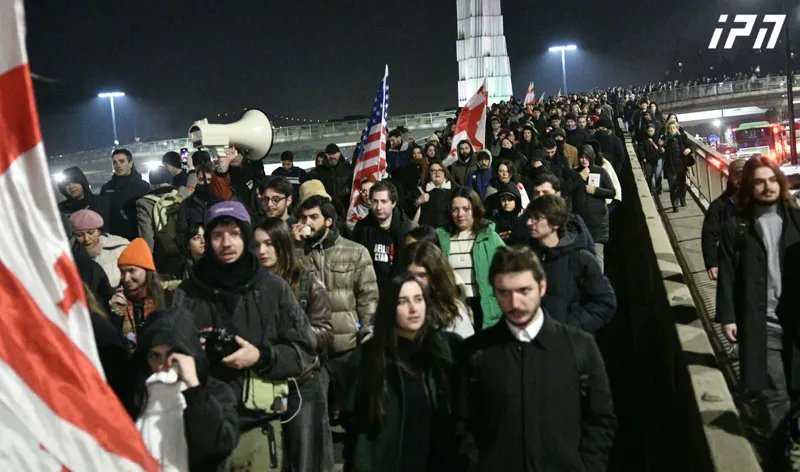 Protesters gathered near TSU are marching toward the Technical University