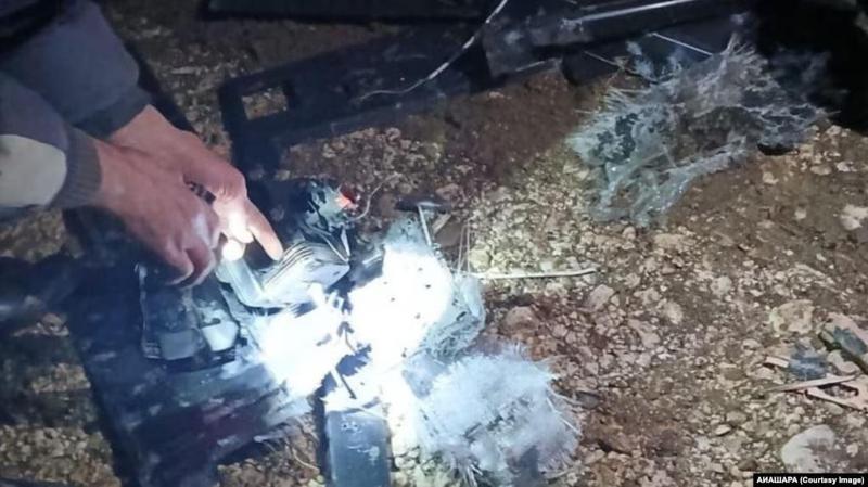 在被占领的阿布哈兹发现坠毁无人机的碎片。