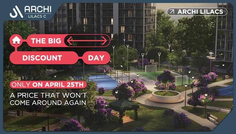 请在日历上标记4月25日 - Archi Lilacs C块的  大折扣日。