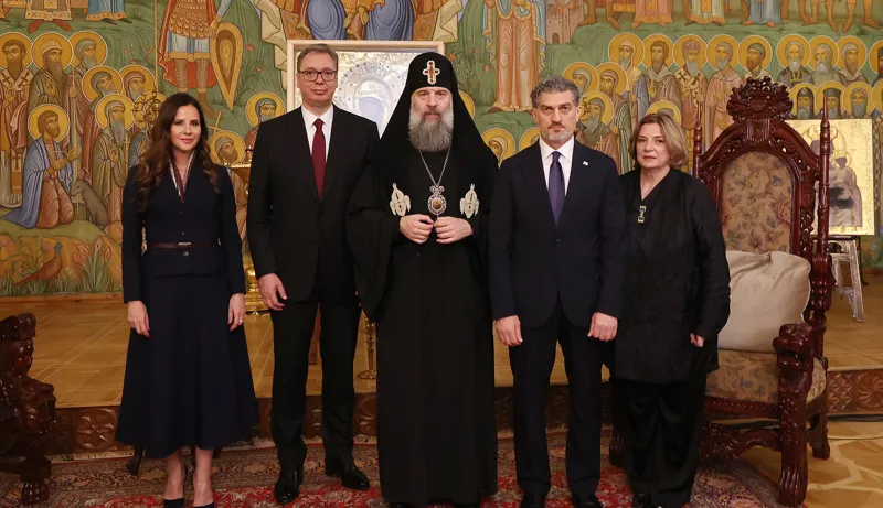 Mikheil Kavelashvili and Aleksandar Vučić meet with Patriarch Shio III