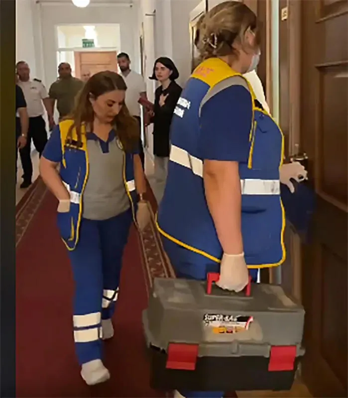 An ambulance crew was present in Parliament