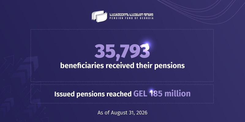 格鲁吉亚养老金基金截至8月31日的统计数据