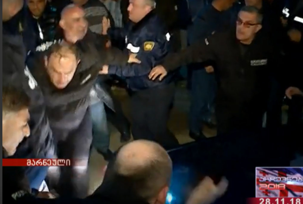 Confrontation occurs between police and Grigol Vashadze's supporters in Marneuli