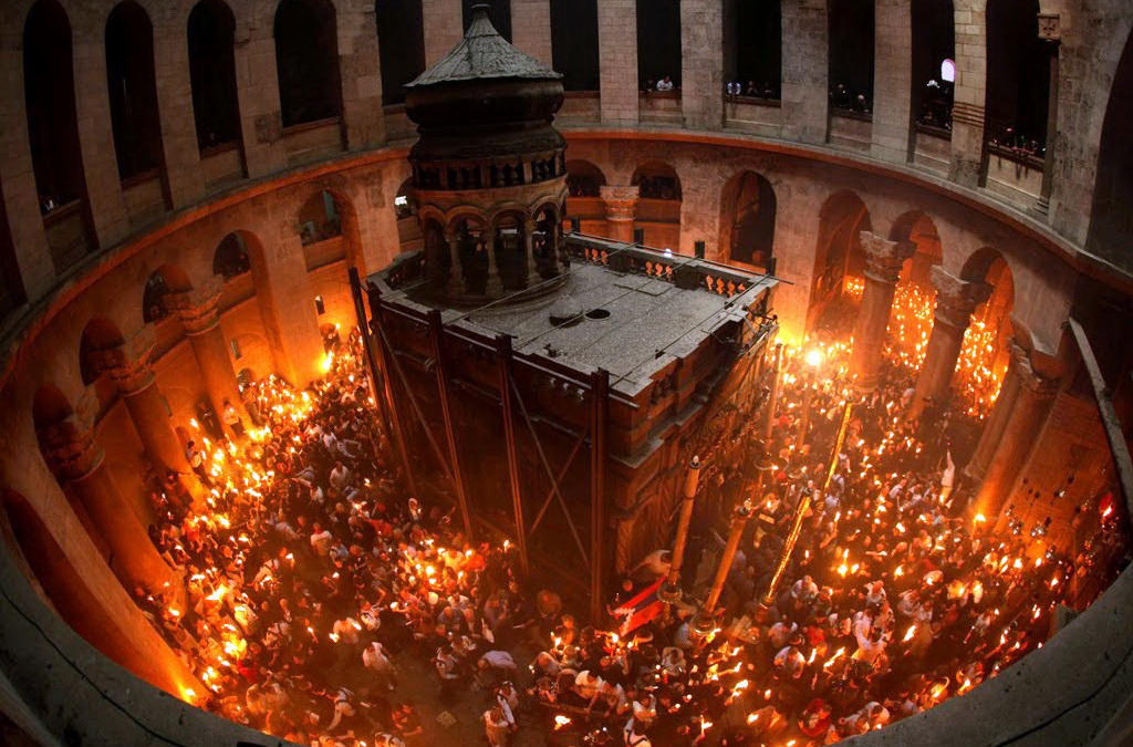 Holy fire descends in Jerusalem