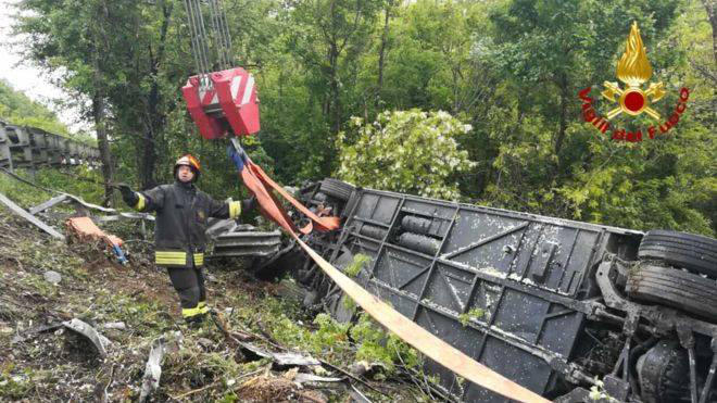 One person killed in Italy bus accident