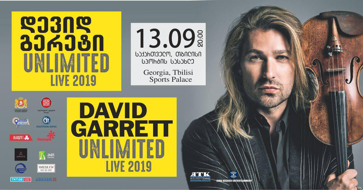DAVID GARRETT- superstar violinist for the very first time in Georgia „UNLIMITED - LIVE 2019”