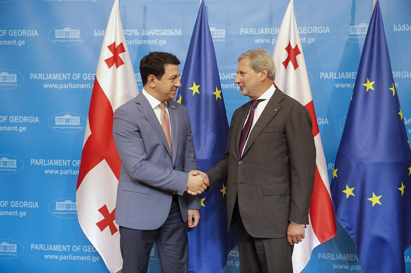 არჩილ თალაკვაძე ევროკომისარ იოჰანეს ჰანს შეხვდა