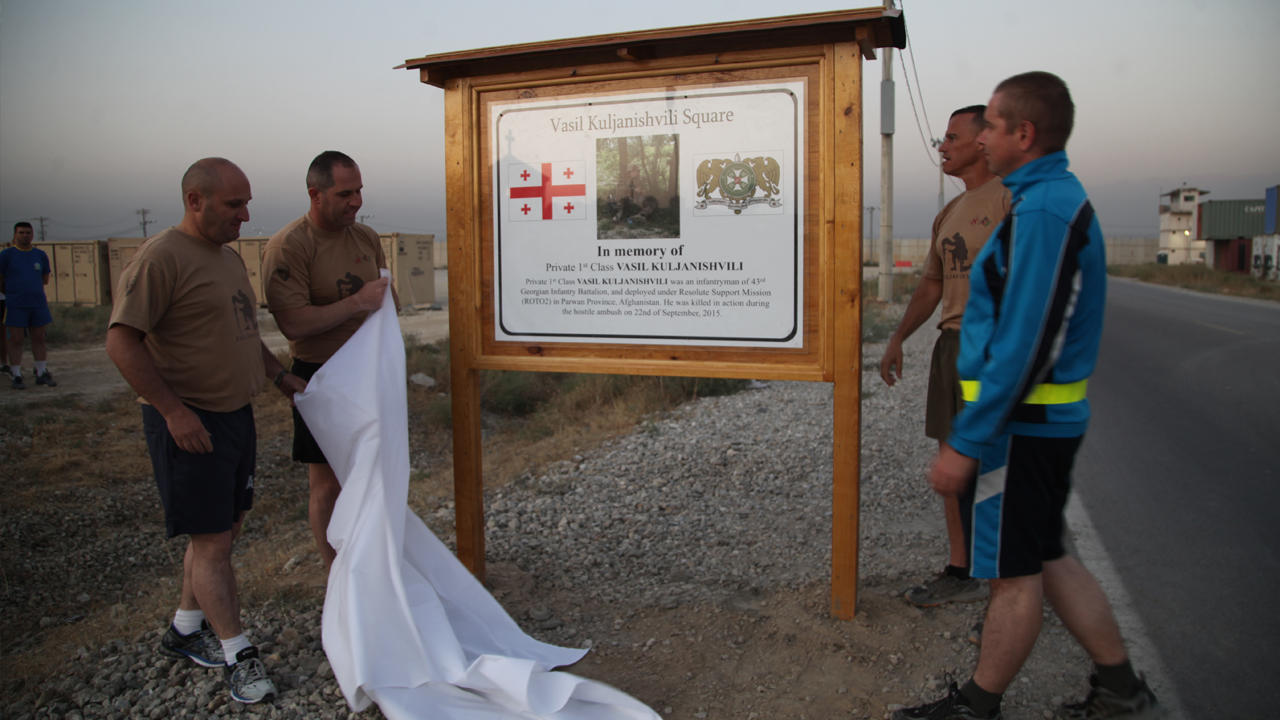 One of the fields at the Bagram Air Base named after Georgian military serviceman killed in Resolute Support mission