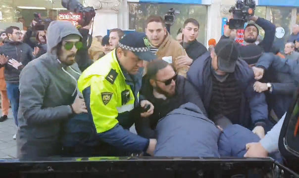 Clash occurres at protest rally in Kutaisi