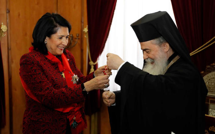 საქართველოს პრეზიდენტს იერუსალიმის მართლმადიდებელი ეკლესიის უმაღლესი ჯილდო, მაცხოვრის საფლავის მცველის ორდენი გადაეცა