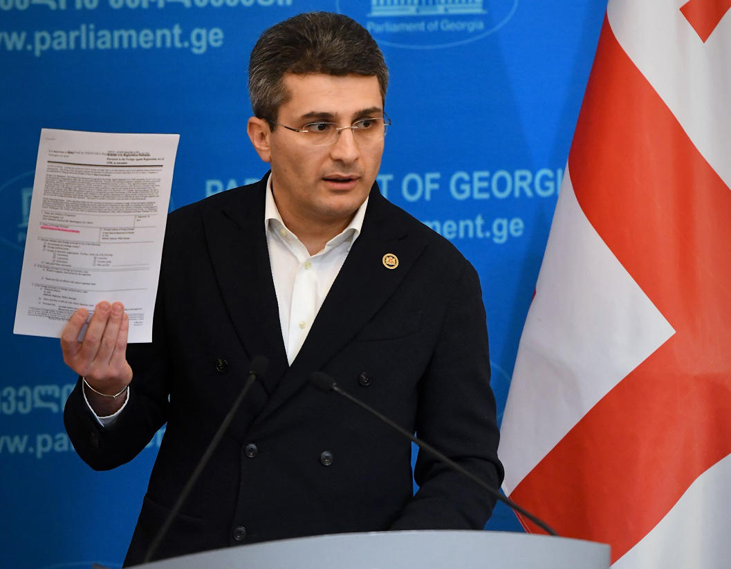 Mamuka Mdinaradze says Atlantic Council Vice President is referred to as UNM representative in contract signed between UNM and lobbing firm