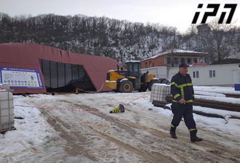 უბისა - შორაპნის მონაკვეთზე, ავტომაგისტრალის მშენებელი კომპანიის იმ ობიექტზე, სადაც კონსტრუქცია ჩამოინგრა, მუშაობა  შეჩერდა