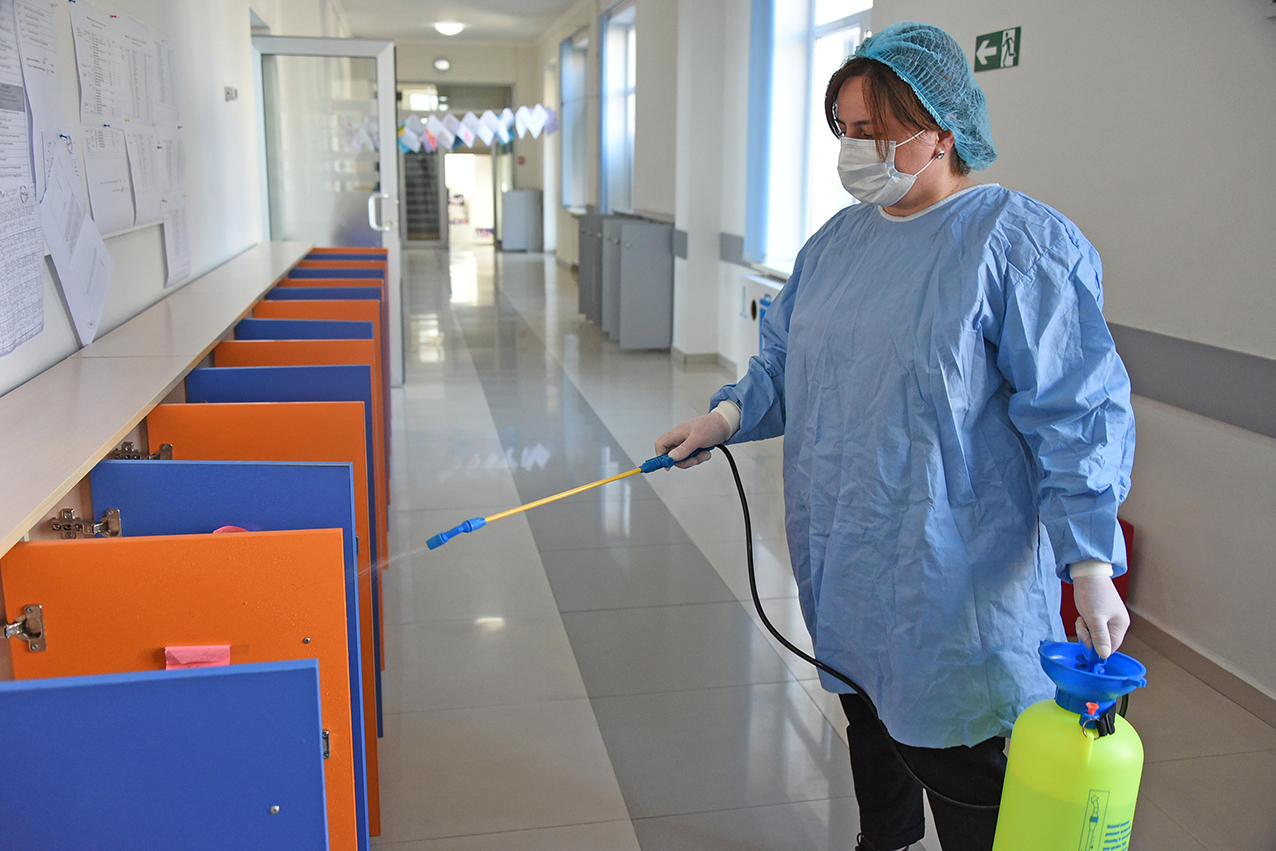 1429 საჯარო სკოლაში სადეზინფექციო სამუშაოები ჩატარდა