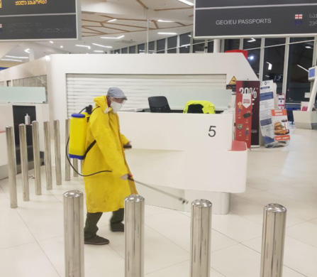 ქუთაისის საერთაშორისო აეროპორტში სადეზინფექციო სამუშაოები ხორციელდება