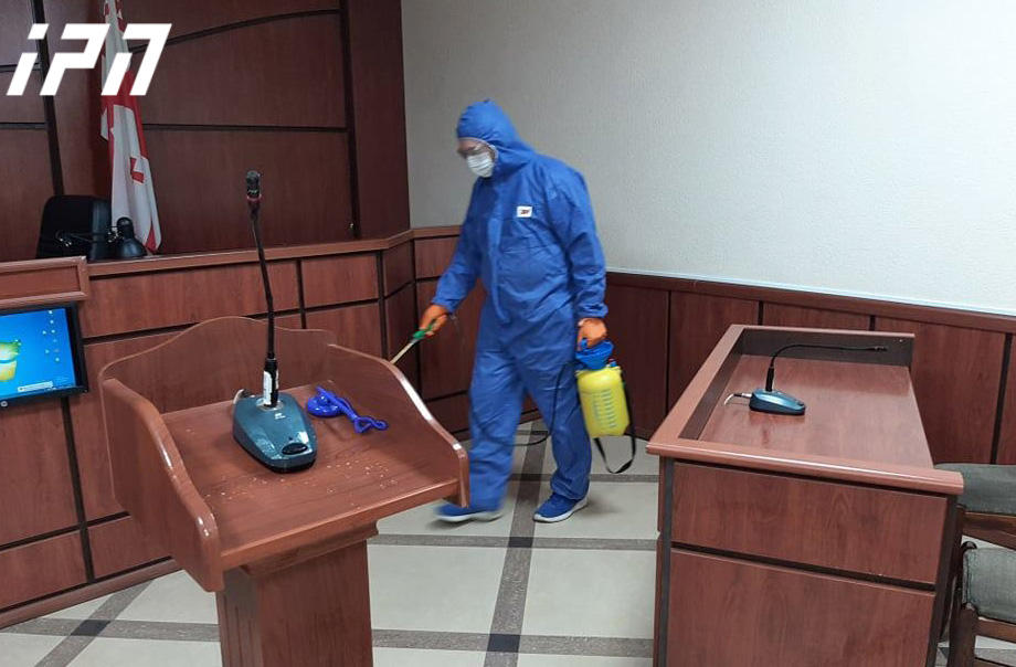 რუსთავის საქალაქო სასამართლოში კორონავირუსის გავრცელების პრევენციის სამუშაოები ჩატარდა