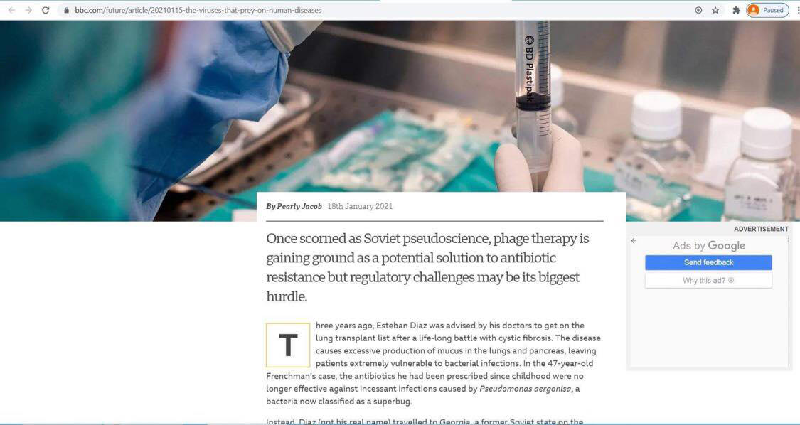 BBC FUTURE: ვირუსები, რომლებსაც ადამიანების განკურნება შეუძლიათ