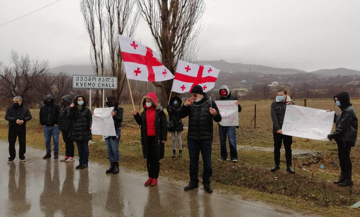 კასპში ზაზა გახელაძის მხარდამჭერი აქცია მიმდინარეობს