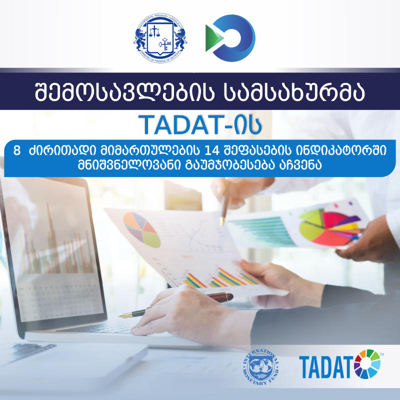 ფინანსთა სამინისტროს შემოსავლების სამსახურმა TADAT-ის 8 ძირითადი მიმართულების 14 კრიტერიუმში მნიშვნელოვანი გაუმჯობესება აჩვენა