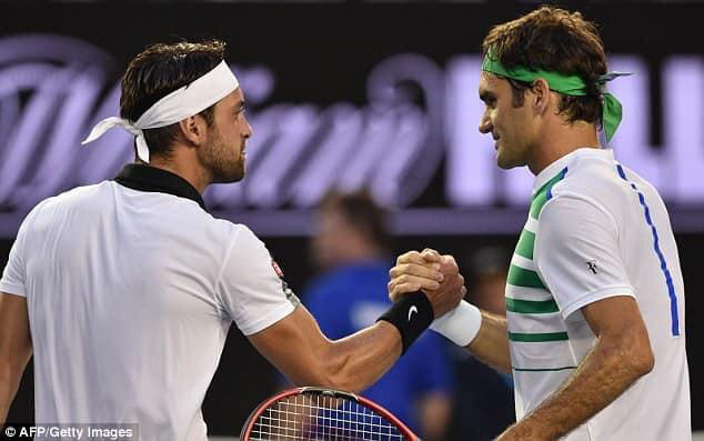 Georgian tennis player Nikoloz Basilashvili beats Roger Federer