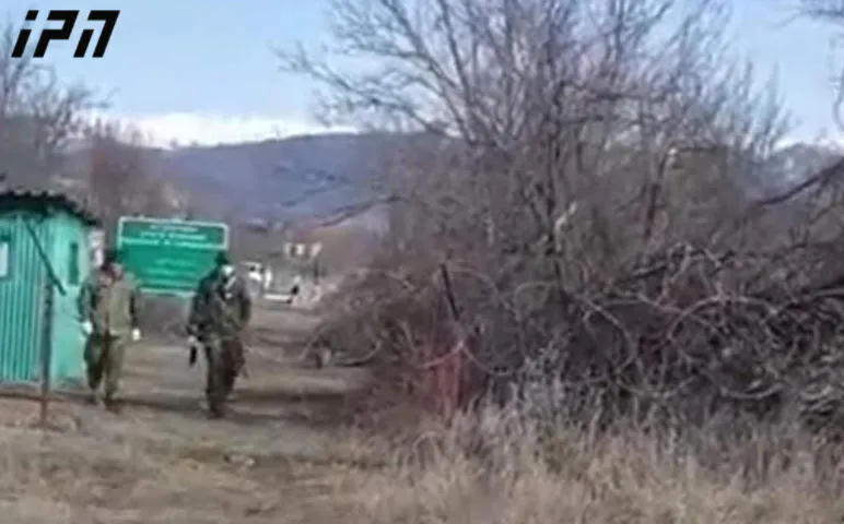 Locals say representatives of occupation forces installed poles near village of Mereti