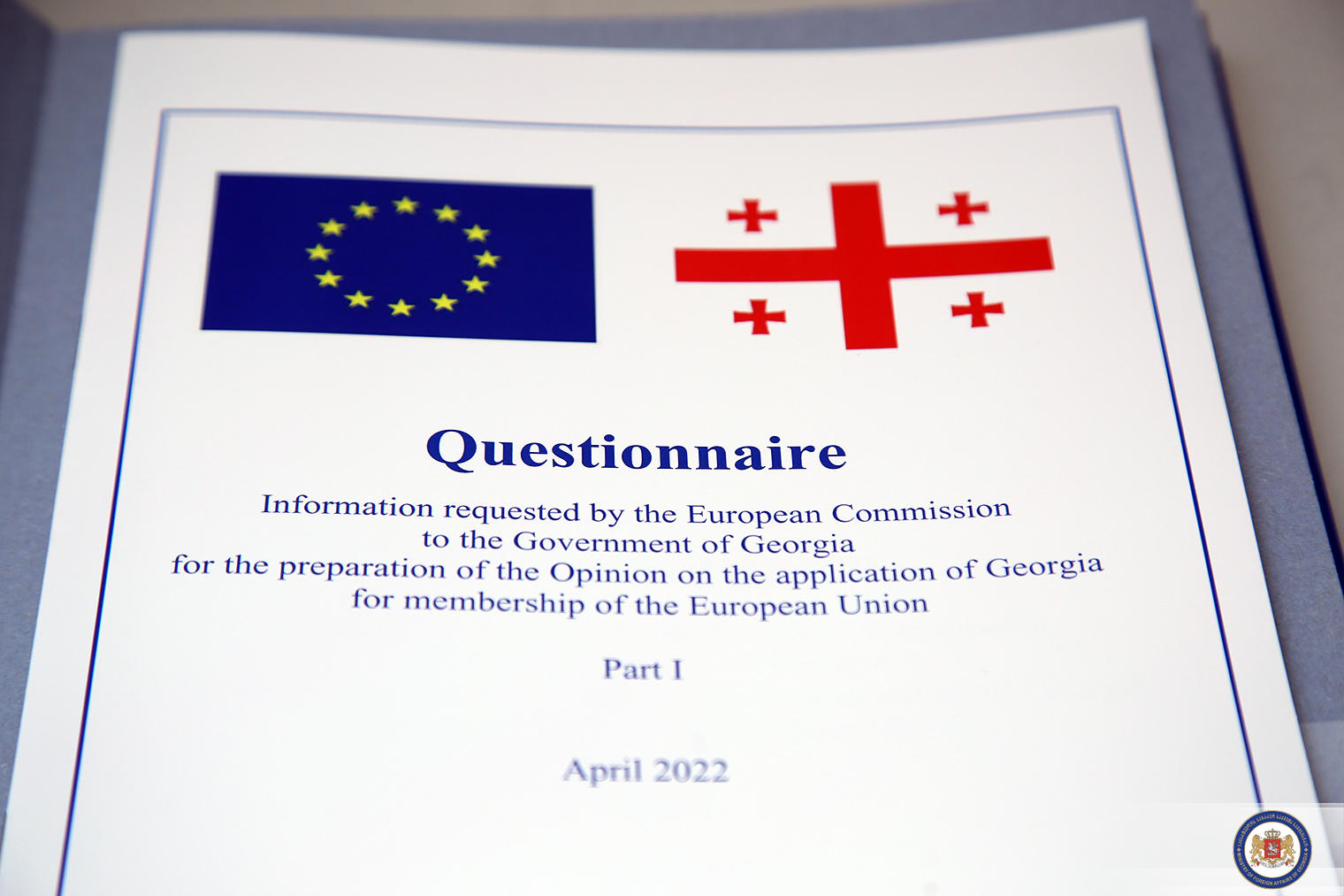 Government of Georgia publishes the EU accession questionnaire