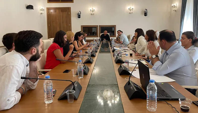 Члены «Национального движения», «Лело» и «Стратегии Агмашенебели» проводят в парламенте встречу с представителями НПО по вопросам, связанным с 12 пунктами