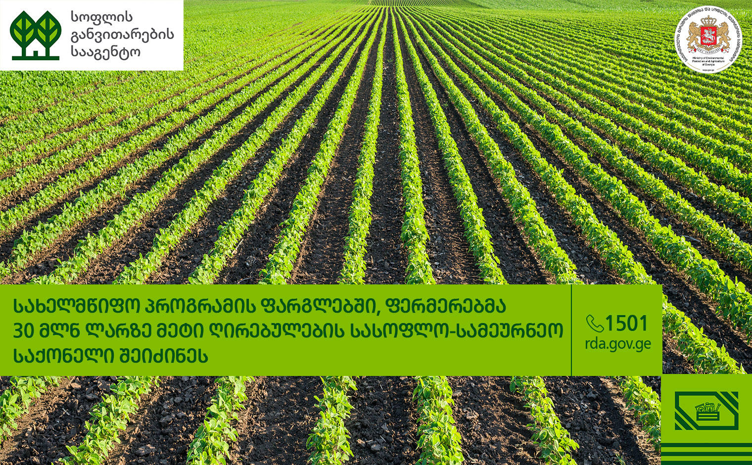 სახელმწიფო პროგრამის ფარგლებში, ფერმერებმა 30 მლნ ლარზე მეტი ღირებულების სასოფლო-სამეურნეო საქონელი შეიძინეს