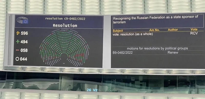 Европарламент объявил РФ «государством-спонсором терроризма»