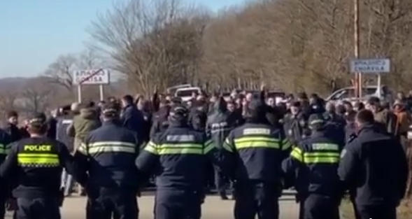There was a confrontation in Chorvila, where the rally in support of Mikheil Saakashvili was taking place